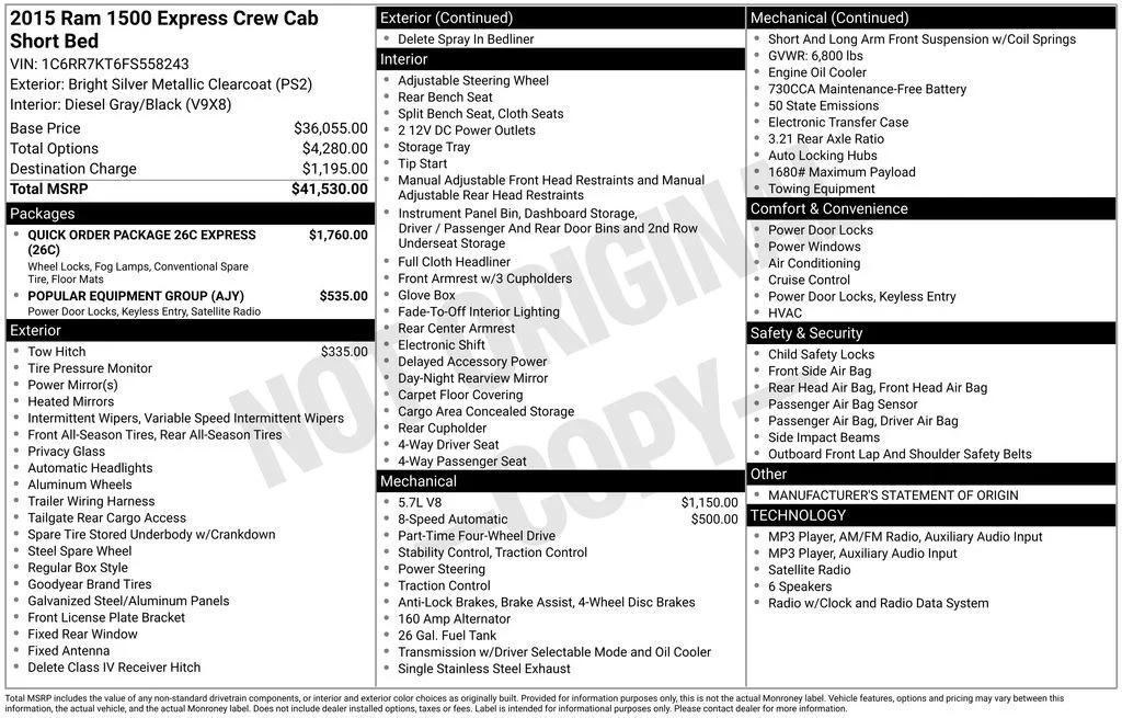 ram ram 1500 pickup 2015 1C6RR7KT6FS558243 image ram ram 1500 pickup 2015 1C6RR7KT6FS558243 image